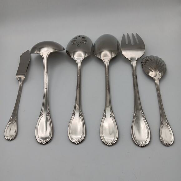 Gorham Westbrook 6 Piece Serving Hostess Set Glossy Stainless 18/8 Flatware NOS - Picture 2 of 2